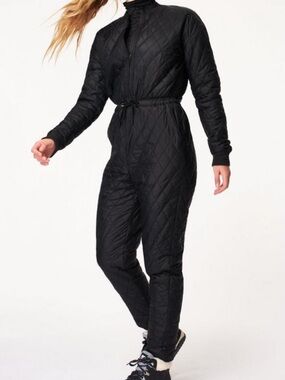 Sweaty Betty Black Quilted Insulated Jumpsuit